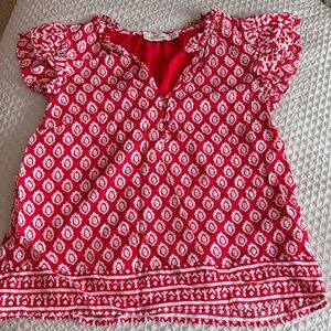 Vineyard Vines Red and White Patterned Blouse